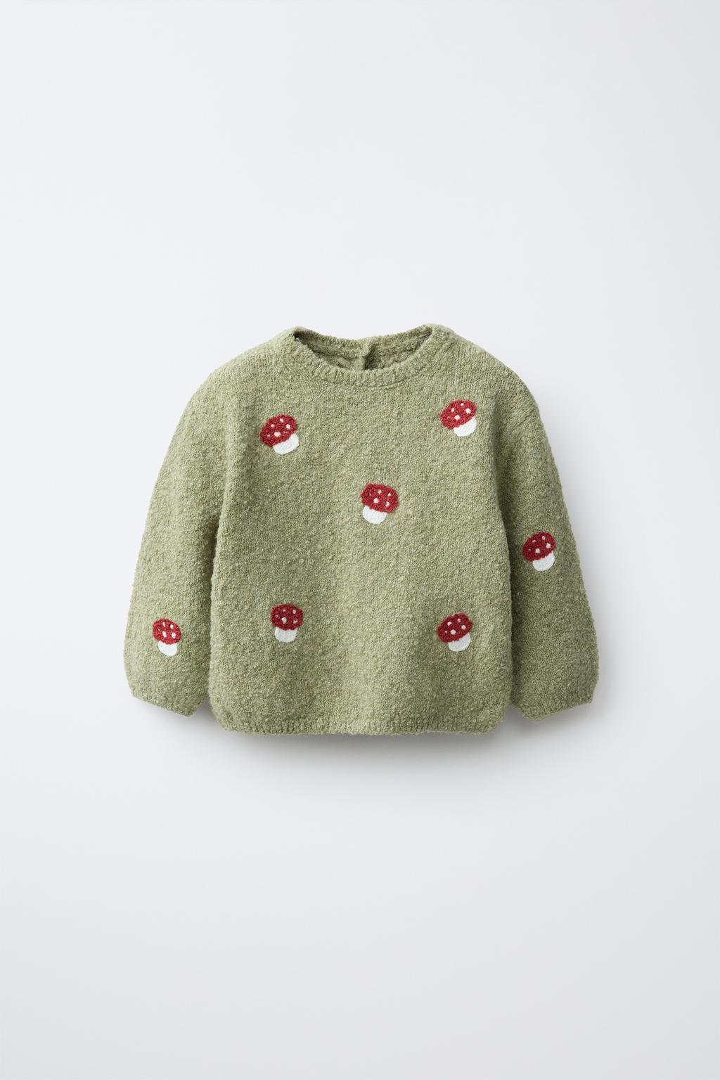 EMBROIDERED MUSHROOM KNIT JUMPER 1- 3 Months