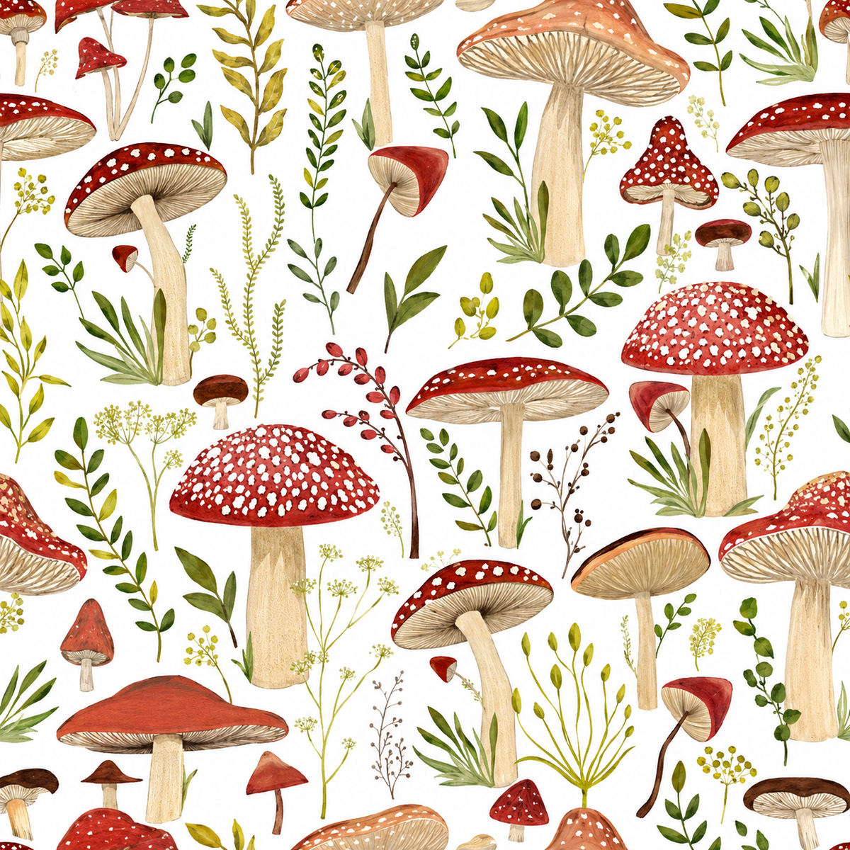 Red Mushroom Lunch Napkins - Autumn Paper Napkins