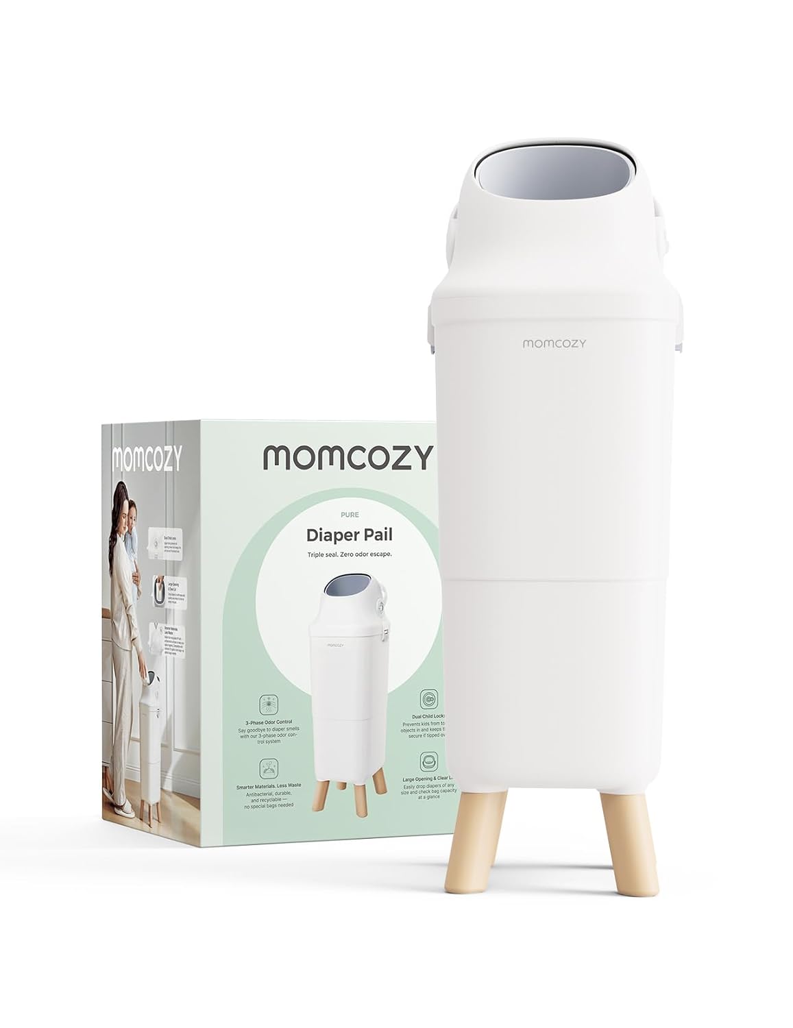 Odor-Locking Diaper Pail with Child Lock