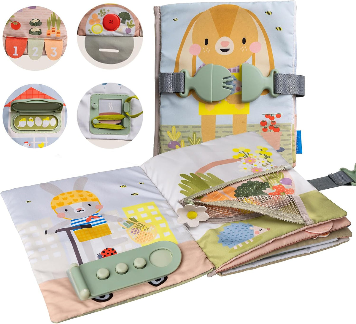 Toddler Busy Book with Zippers, Buckles & Laces