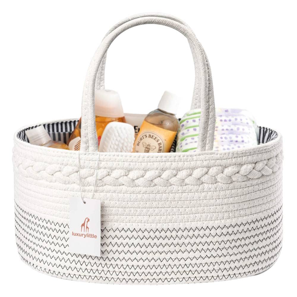 Large Cotton Rope Diaper Caddy Organizer