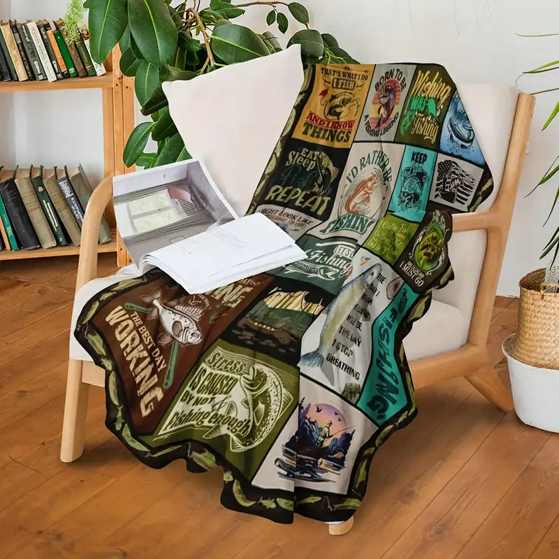 Fishing Enthusiast Soft Flannel Blanket