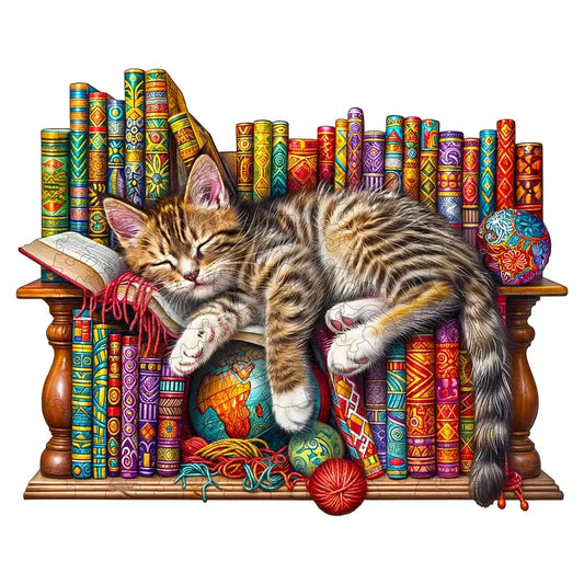 Sleeping Cat Wooden Puzzle