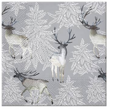 Elks Forest Cocktail Napkins - Christmas Paper Napkins