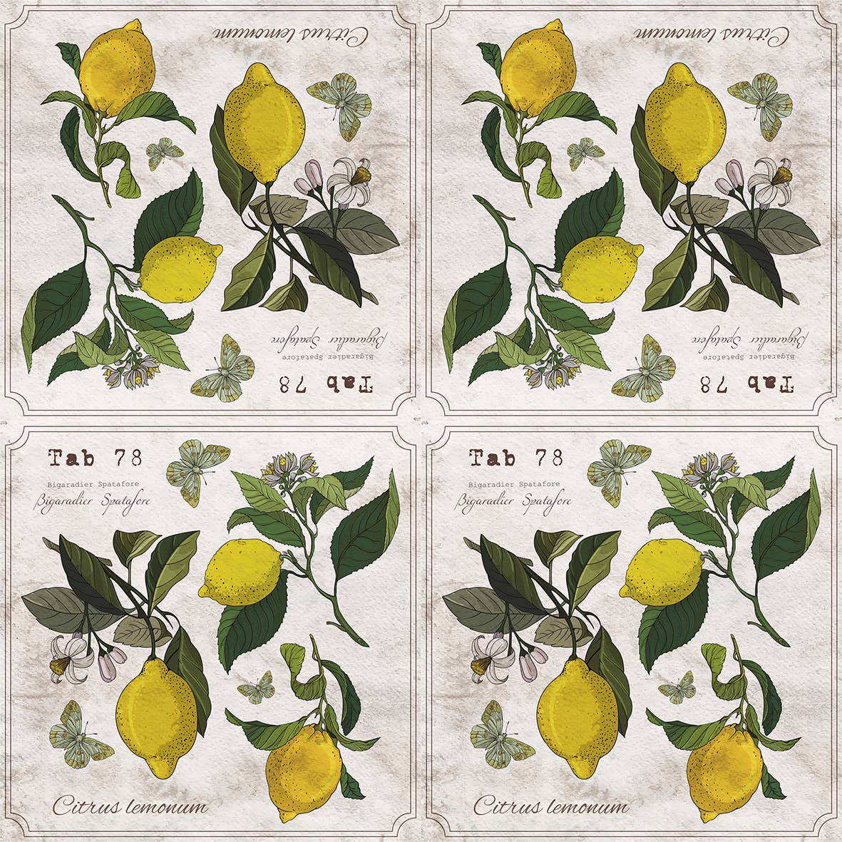 Lemon Botany Cocktail Napkins