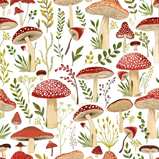 Red Mushroom Lunch Napkins - Autumn Paper Napkins