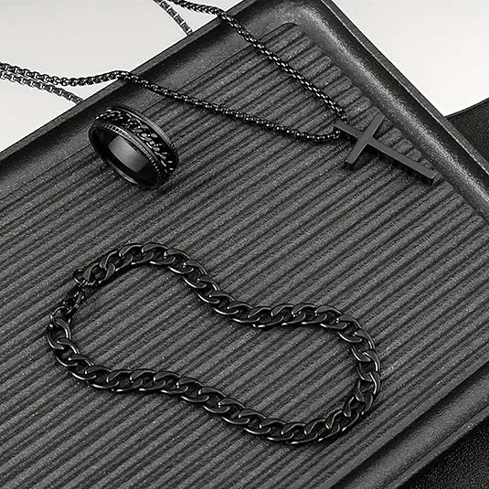 Men's 3-Piece Cross Jewelry Set