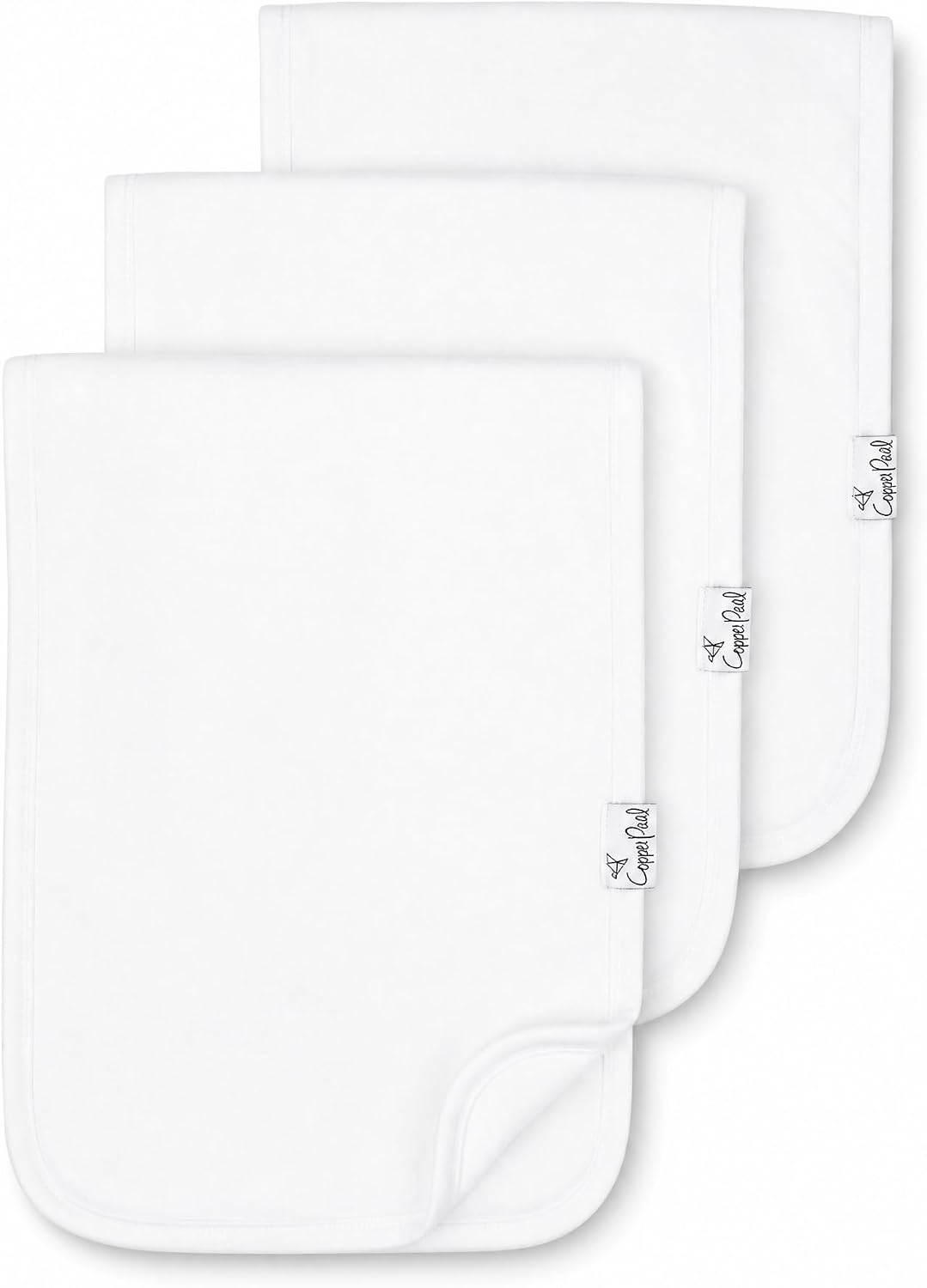 White Cotton Baby Burp Cloths – 3-Pack