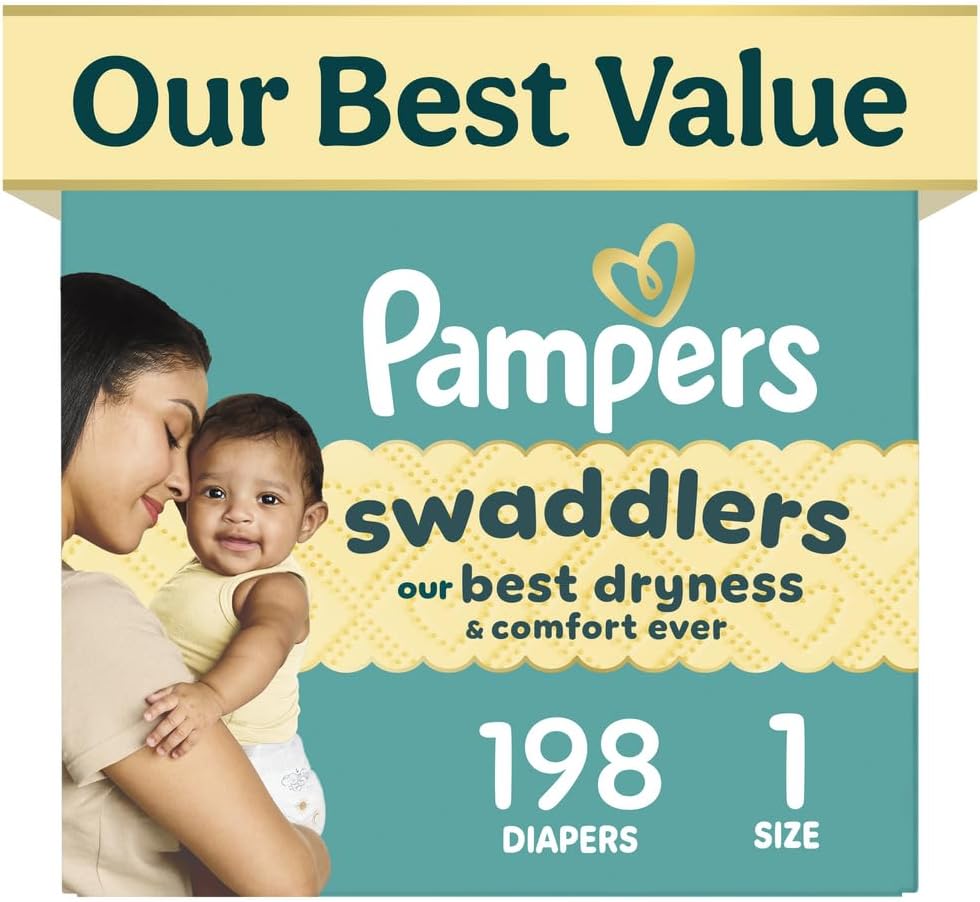Fragrance-Free Baby Diapers, Size 1 – 198 Count