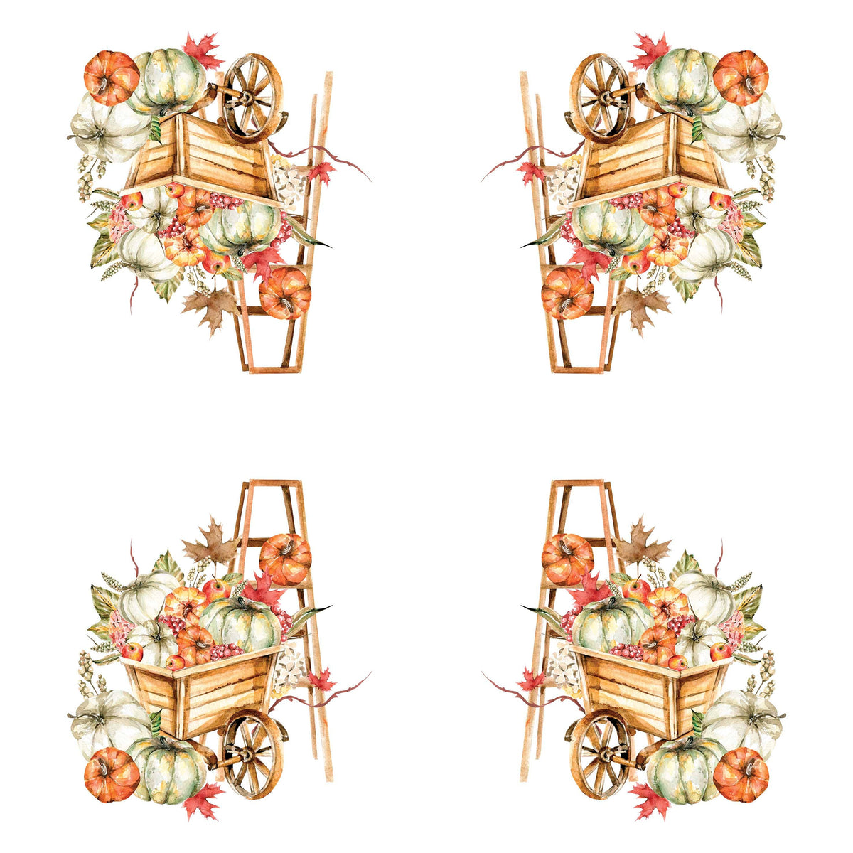Harvest Cart Cocktail Napkins - Fall Cocktail Napkins