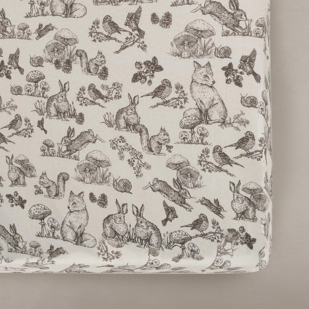 Woodland Animals Organic Cotton Crib Sheet