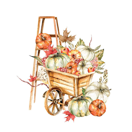Harvest Cart Cocktail Napkins - Fall Cocktail Napkins