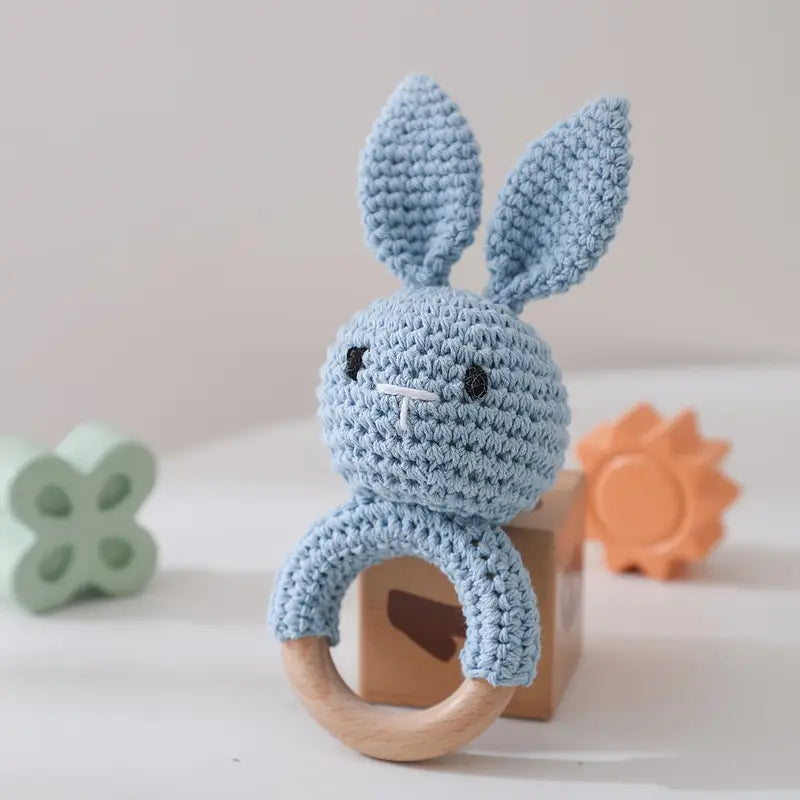 Blue Rabbit Crochet Toy