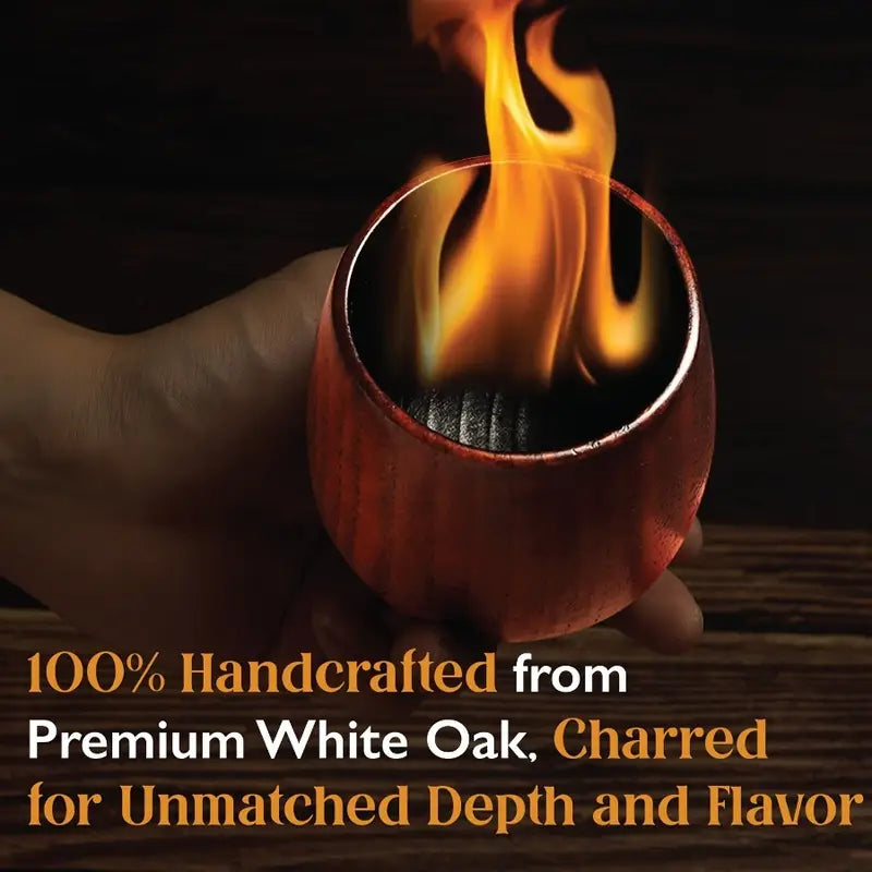 Handmade Burnt Wood Bourbon Whiskey Glass