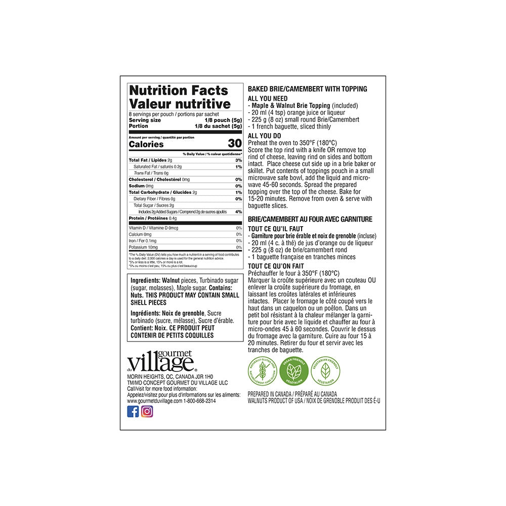 Brie Topping Mix Maple Walnut