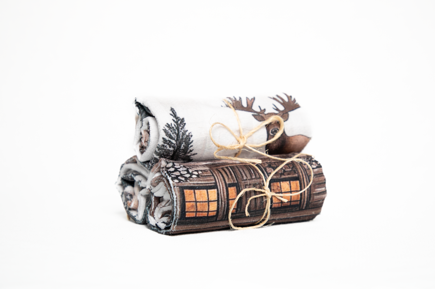 Dish Towel Log Cabin & Elk