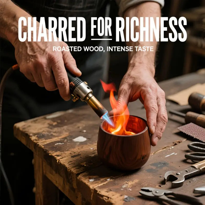 Handmade Burnt Wood Bourbon Whiskey Glass