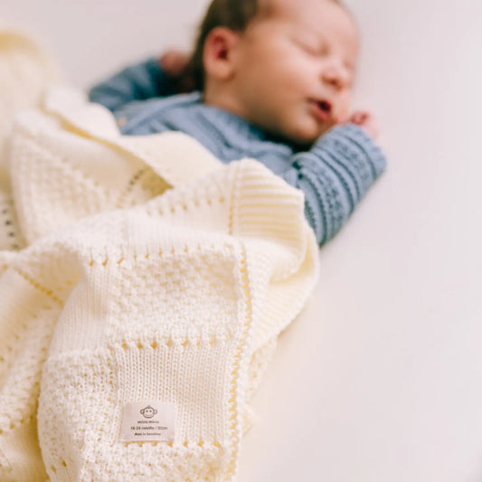 Ecru Plaid Baby Blanket
