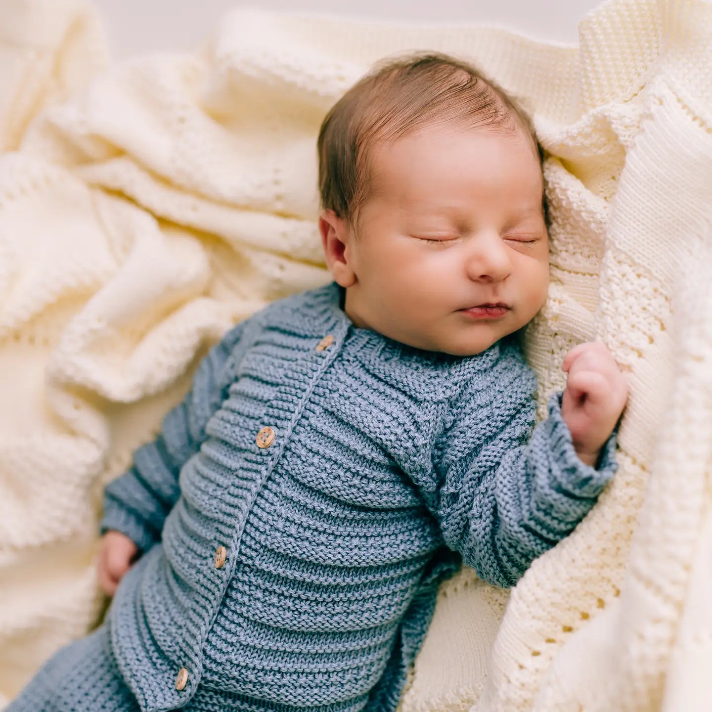 Ecru Plaid Baby Blanket