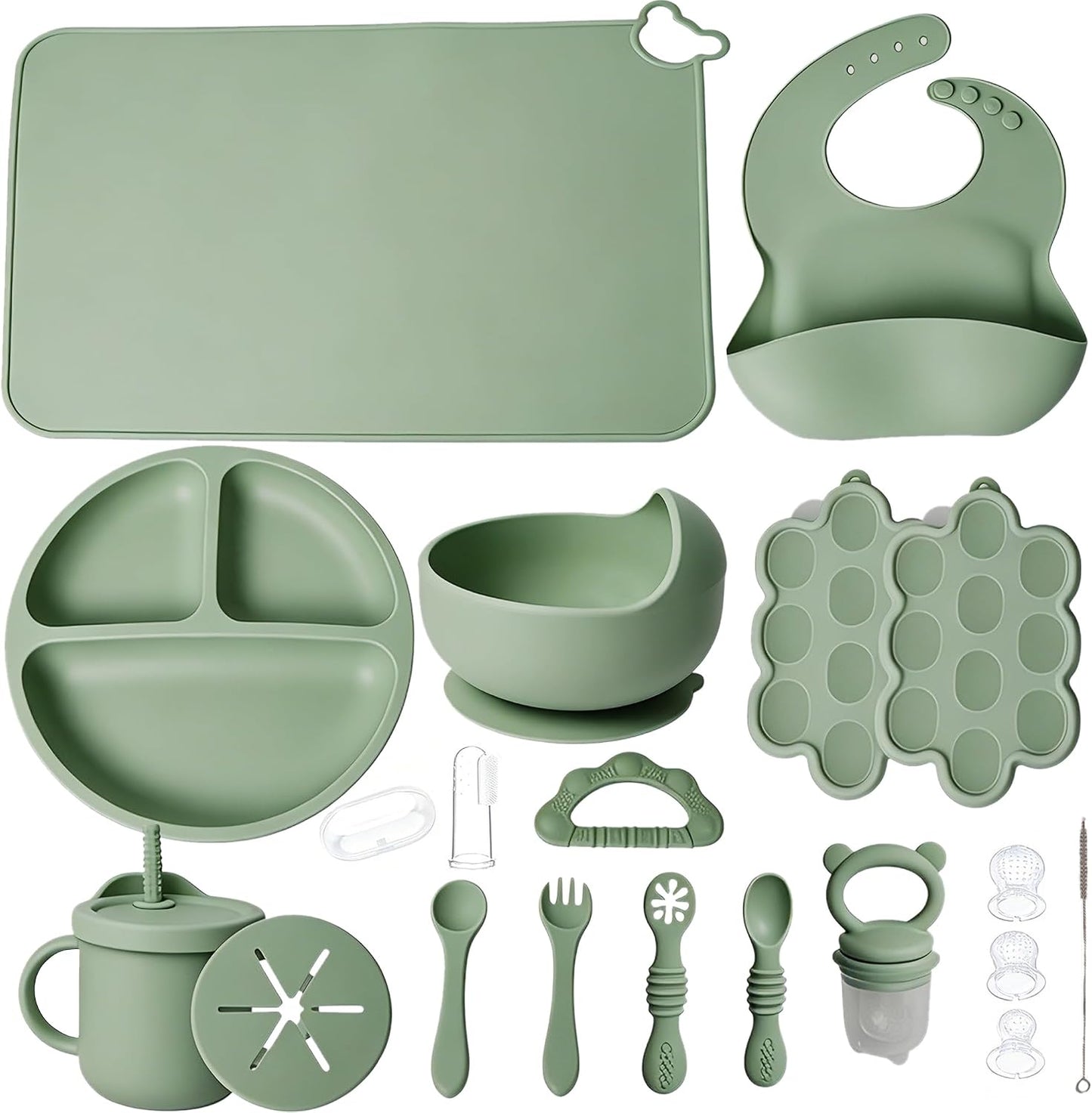 19-Piece Silicone Baby Feeding Essentials Set