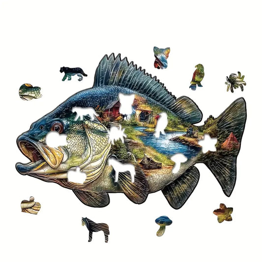 Premium Wooden Fish Puzzle