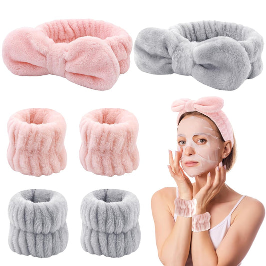 Spa Headband with Wrist Washbands