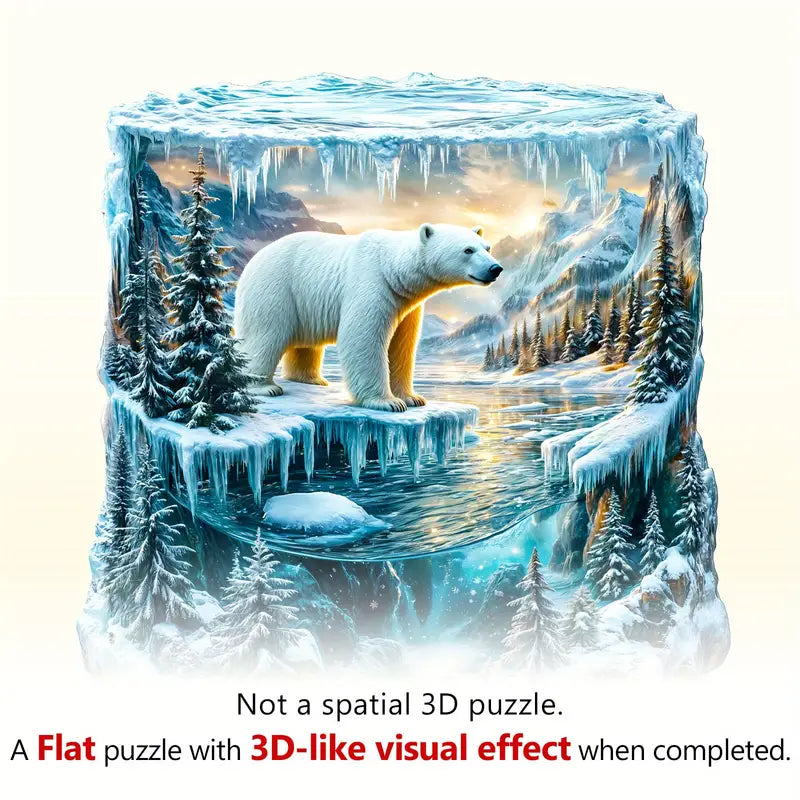 Artic Polar Bear Wooden Puzzle