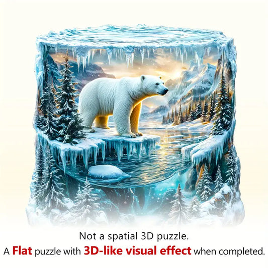 Artic Polar Bear Wooden Puzzle