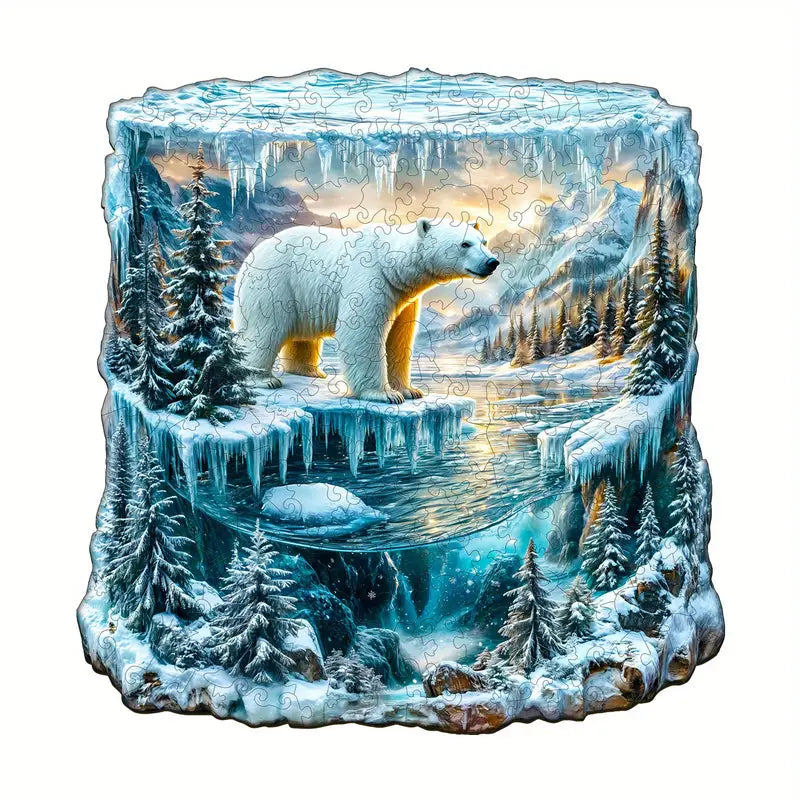 Artic Polar Bear Wooden Puzzle