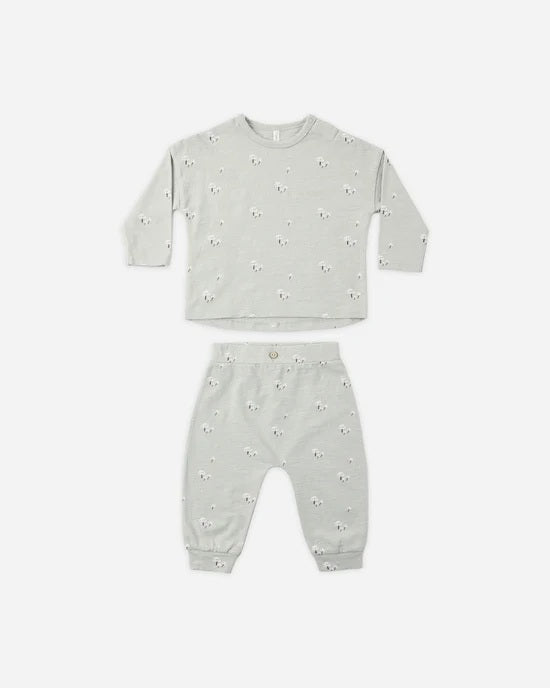 Long Sleeve Tee + Pant Set Mushrooms 12-18 Months
