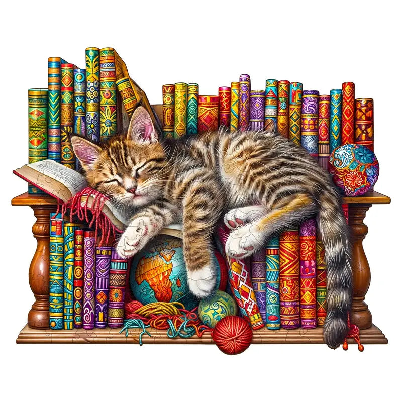Sleeping Cat Wooden Puzzle