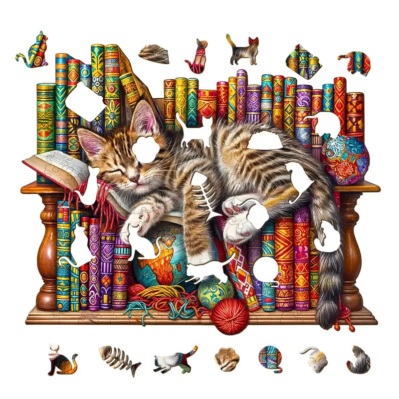 Sleeping Cat Wooden Puzzle