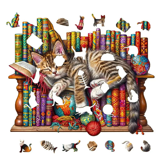 Sleeping Cat Wooden Puzzle