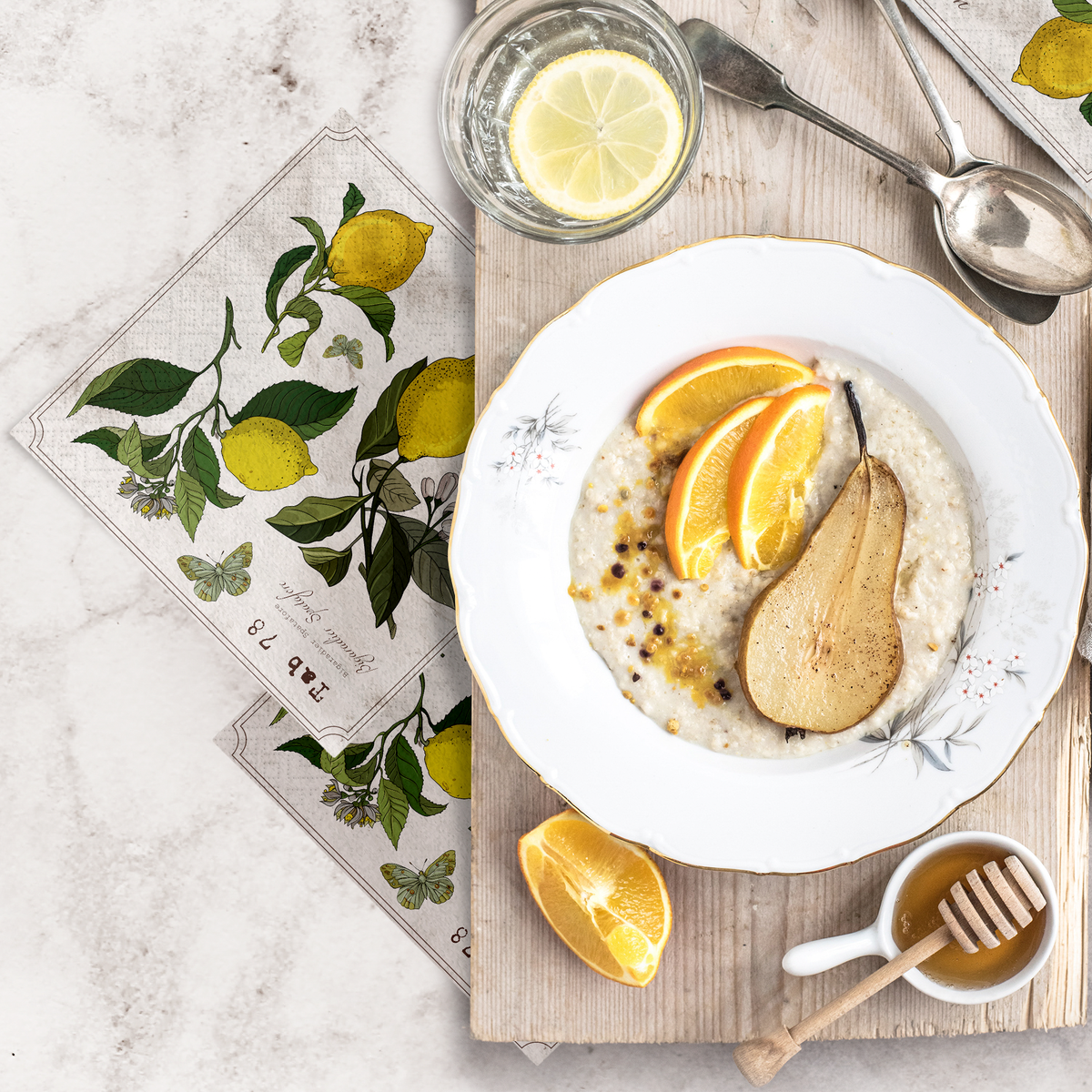 Lemon Botany Cocktail Napkins