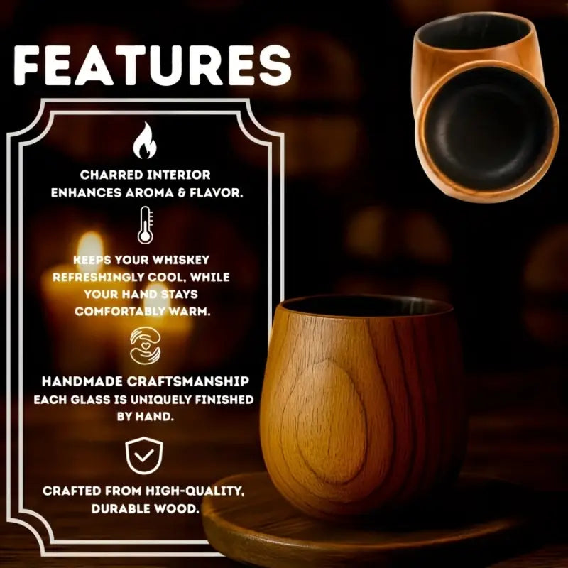 Handmade Burnt Wood Bourbon Whiskey Glass