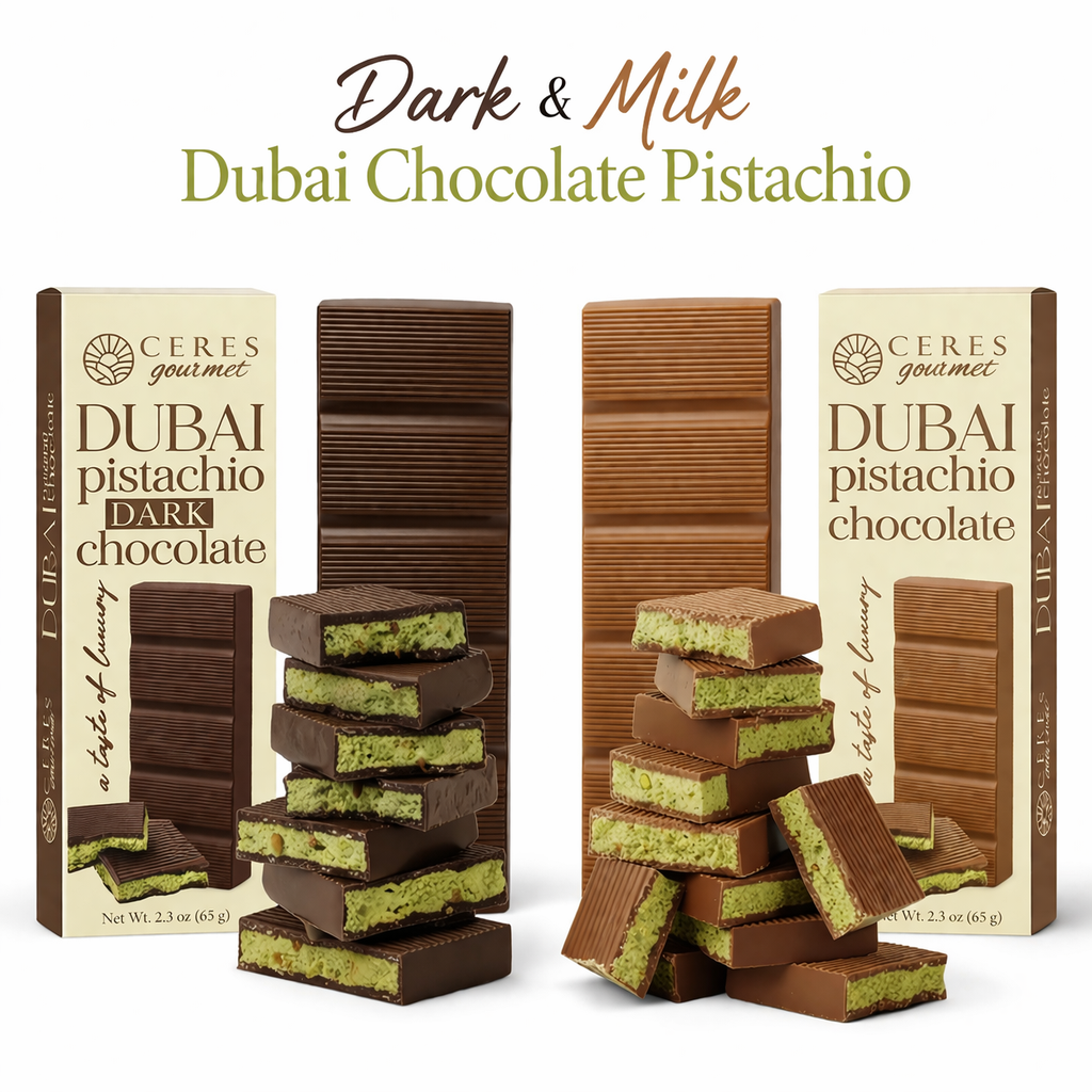 Dubai Chocolate Bar – 2.3 oz | Crunchy Kataifi & Rich European Pistachio Paste: Dubai Chocolate Bar Dark 2.30 oz