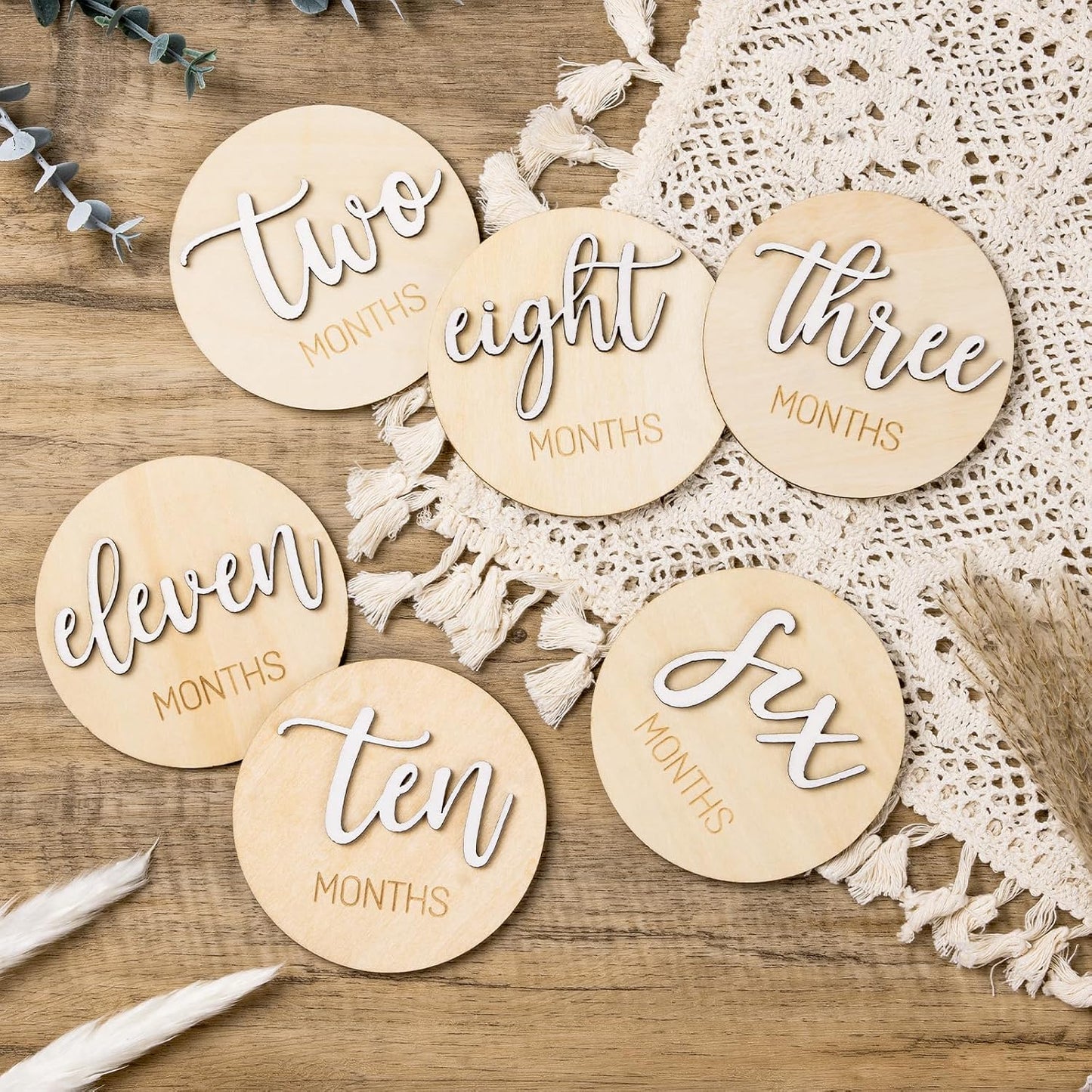 Wooden Baby Milestone Discs